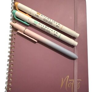 Journal/Notebook with Zebra Mildliners and Pen